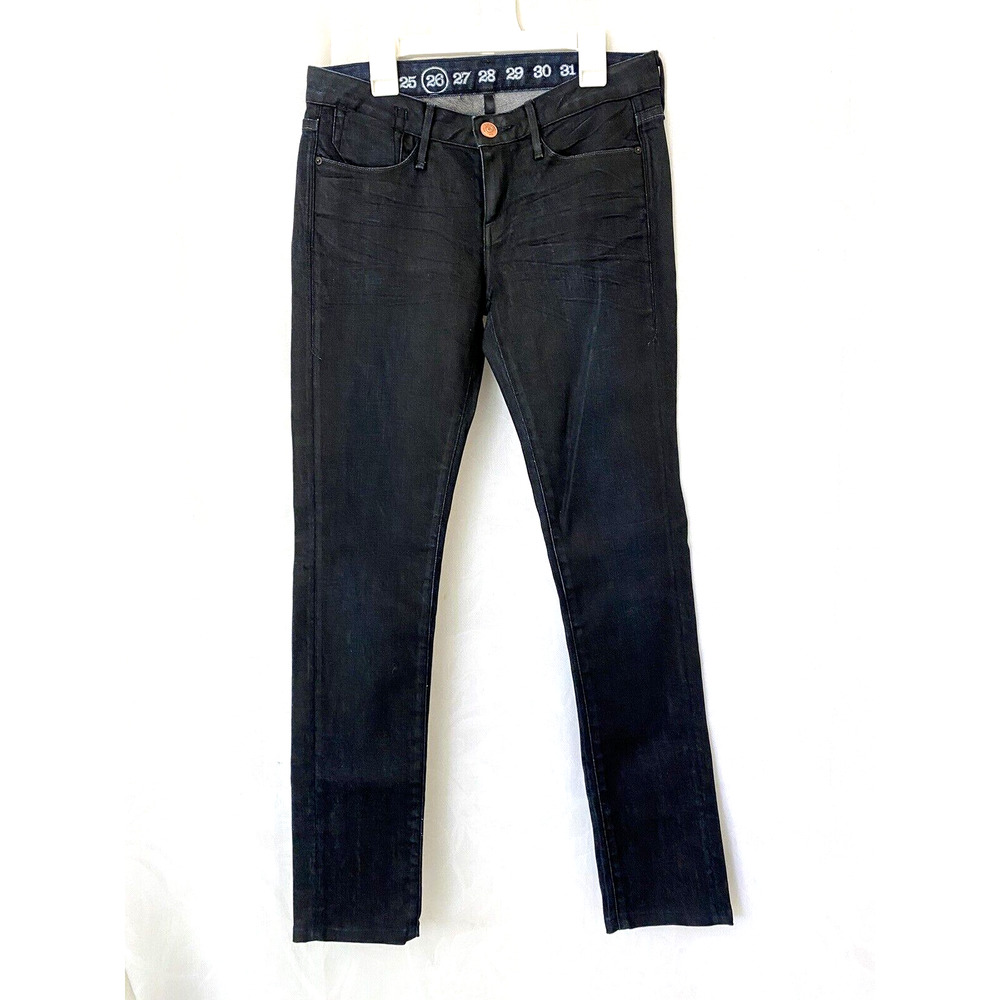 EARNEST SEWN Women's Harlan 235 Cigarette Leg Jeans Coated Waxed Size 26 - Picture 3 of 10